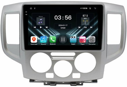 Магнитола для Nissan NV200 2009+ (рамка серебро) - FarCar DX9-9677 монитор 9.5" IPS на Android 13, 4+64Гб, CarPlay