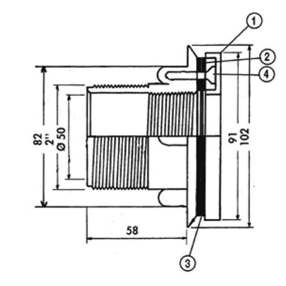 Форсунка пылесосная Hayward 3331LG, лайнер, 2”/50 mm