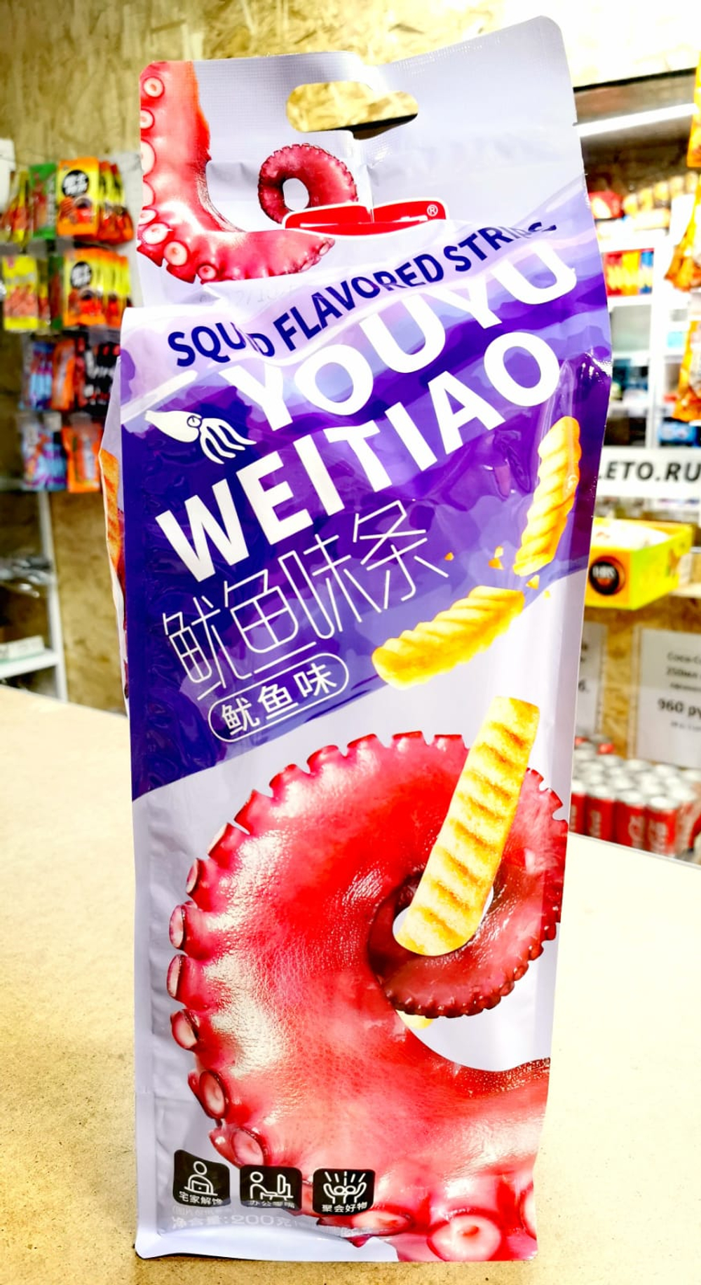 Чипсы со вкусом кальмара 200 гр синяя