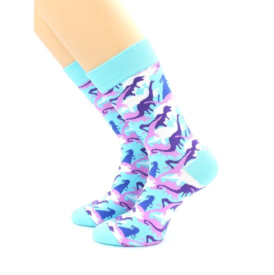 Носки с принтом "Динозавры" голубые Hobby Line