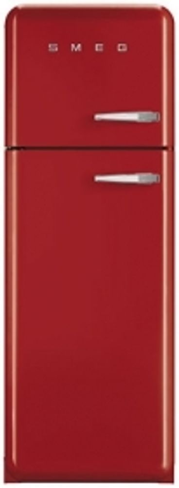 Красный холодильник c морозилкой вверху Smeg FAB30LRD5