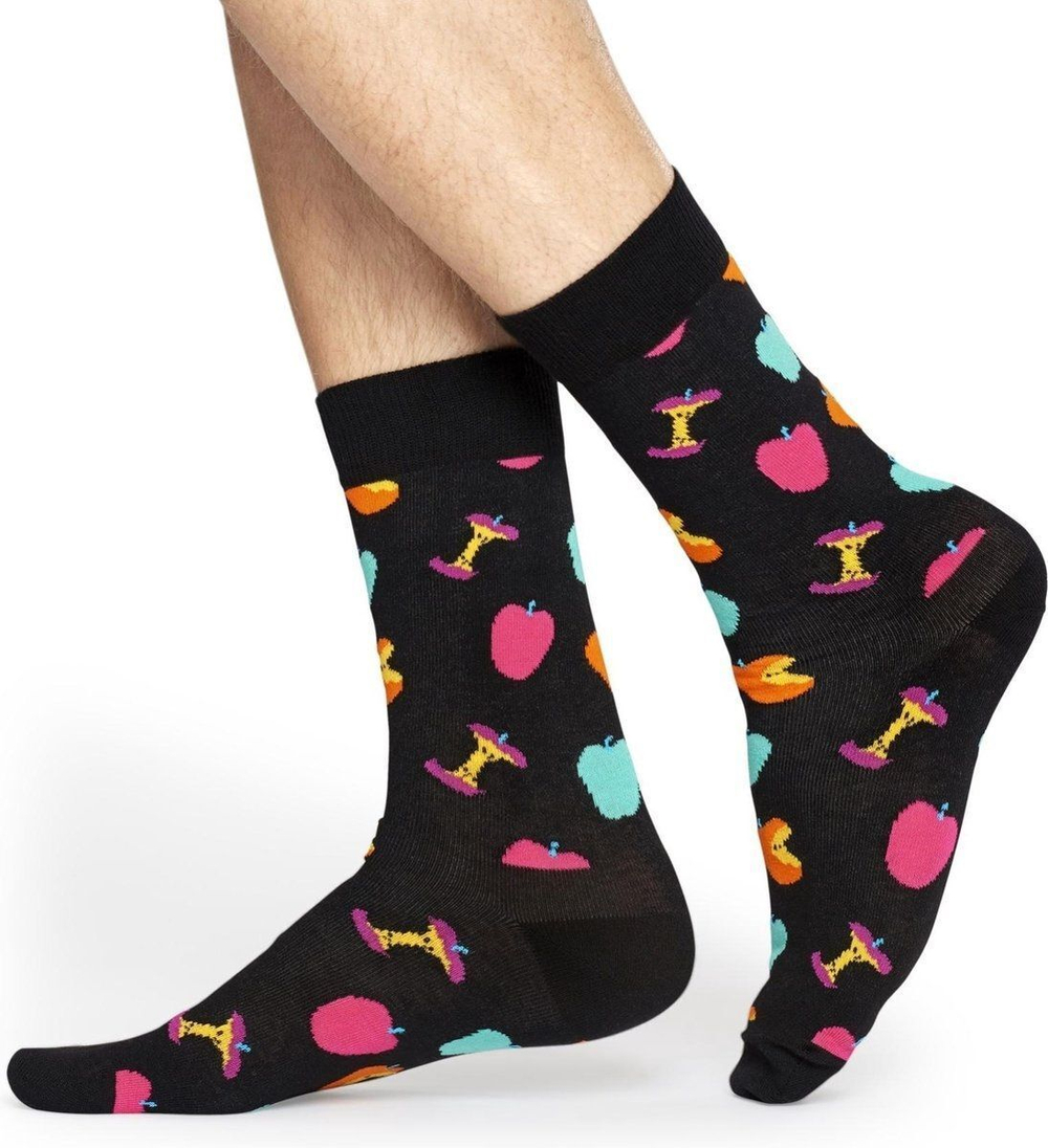 Носки унисекс Apple Sock с принтом в виде яблочных огрызков (Размер: 25) (Цвет: черный)