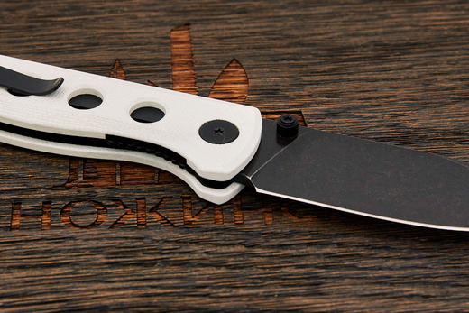 Нож складной QSP Canary Folder, клинок 72мм, сталь Sandvik 14C28N BW, рукоять G10 белый