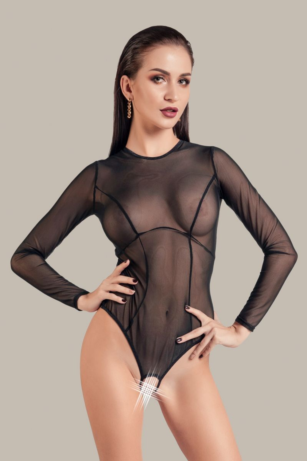 Эротическое боди Grace с длинными рукавами