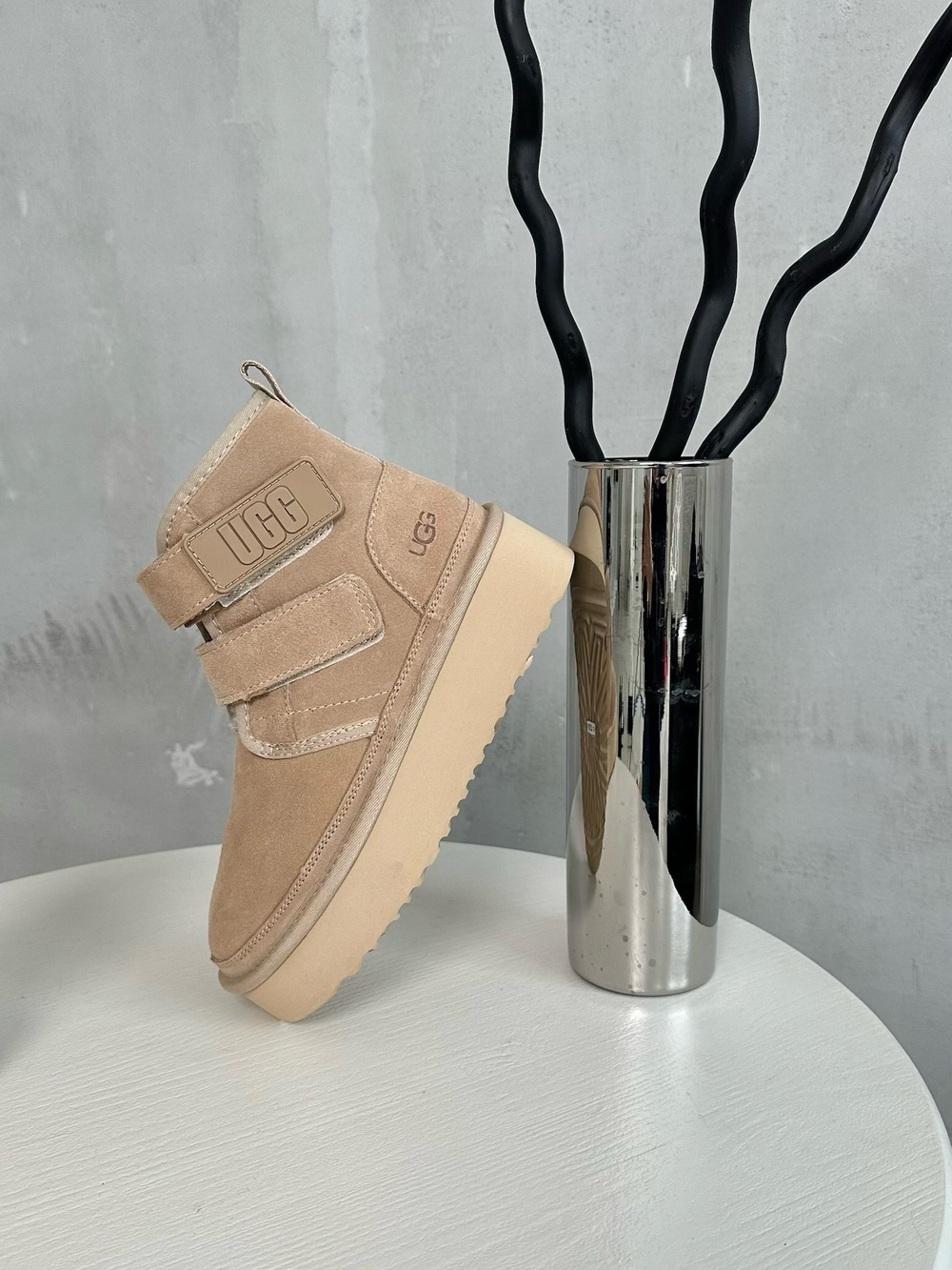 UGG Mini Hi Platform Velcro 2 Beige