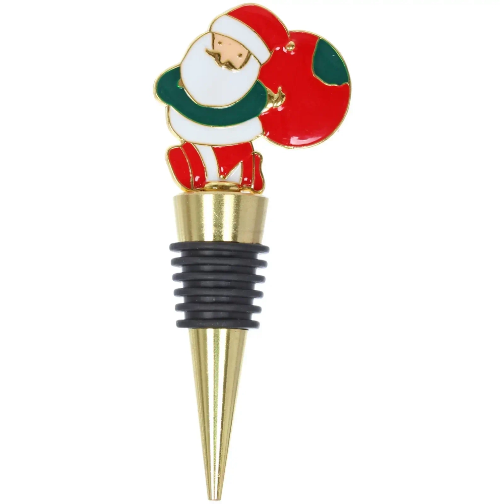 Пробка для бутылок «Дед Мороз с подарком» цветной