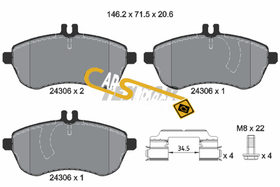 TEXTAR - 2430601-TET - Brake Pad Set, disc brake