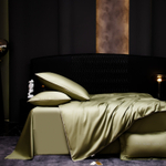 КПБ Однотонный Сатин Премиум на резинке OCPR009, Евро, 4 наволочки, простынь 180*200*30