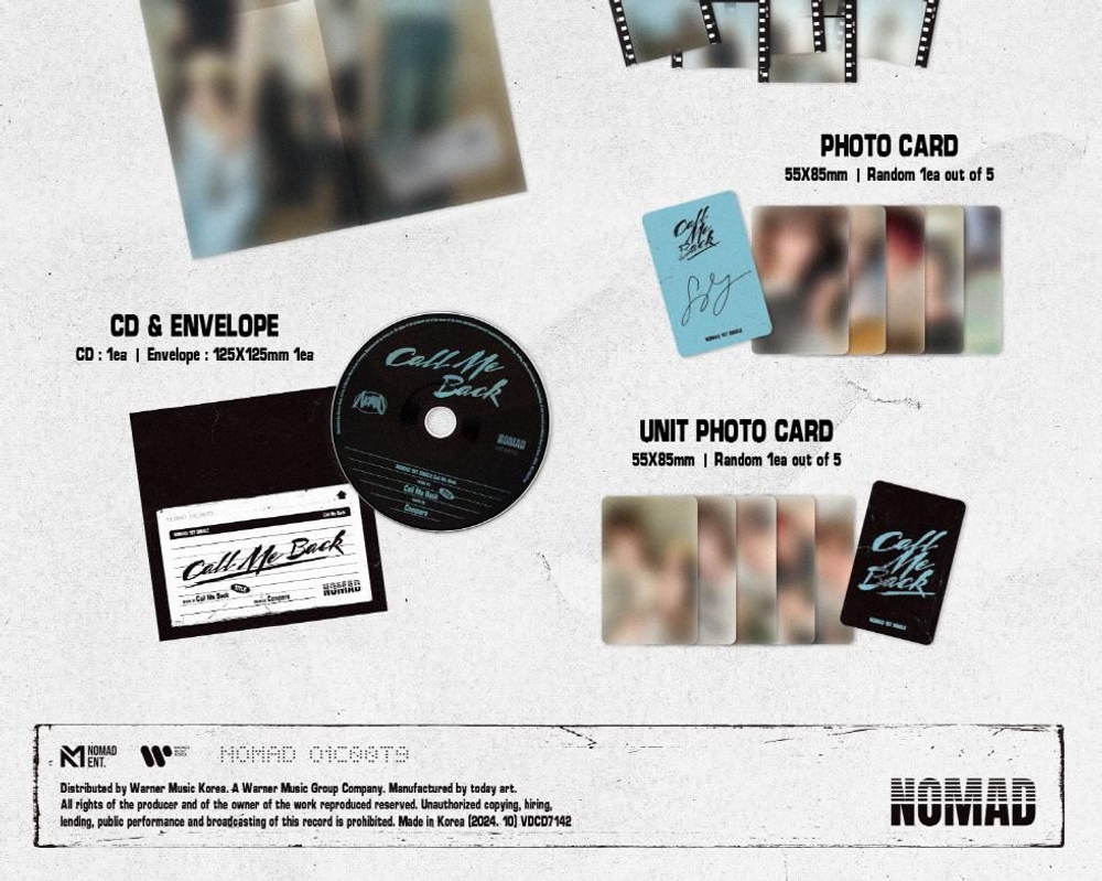 Альбом NOMAD - CALL ME BACK 1st Single Album CD Version