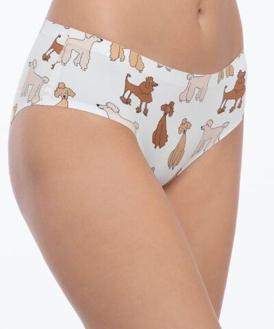 Трусики-слипы Poodle с принтом в виде пуделей (Размер: M) (Цвет: телесный)