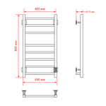 Полотенцесушитель MIXLINE FORTUNE  80х40 (таймер, 372 Вт, 8 перекладин) электрический ЧЕРНЫЙ