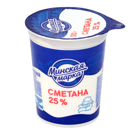 Сметана "Минская марка" 25,0%, 380 г
