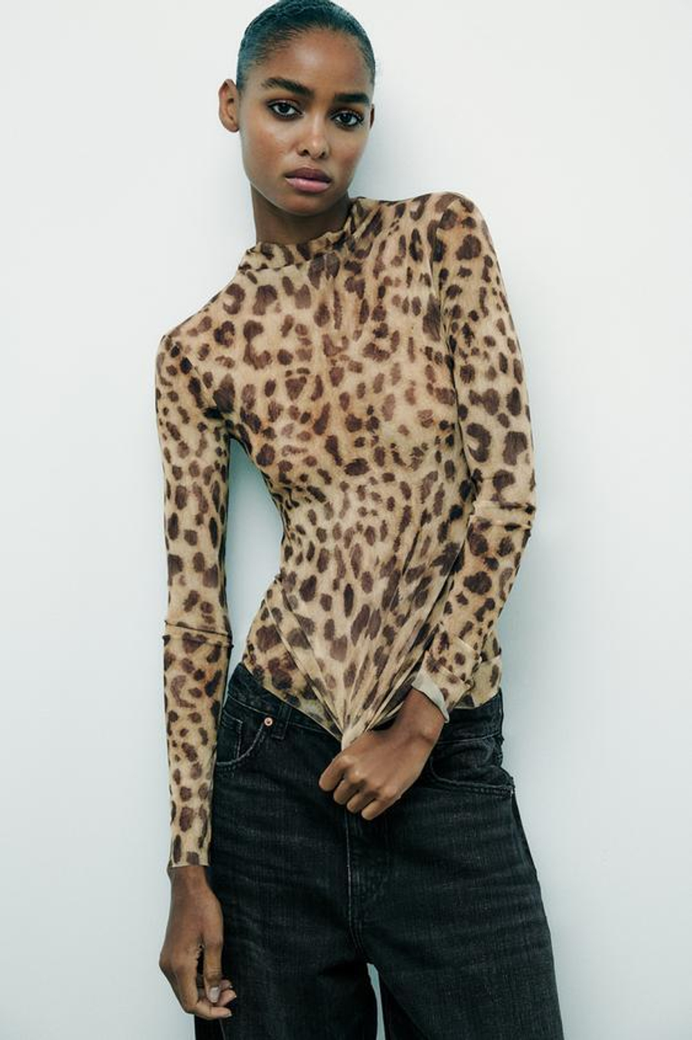 Zara turtleneck top hot sale