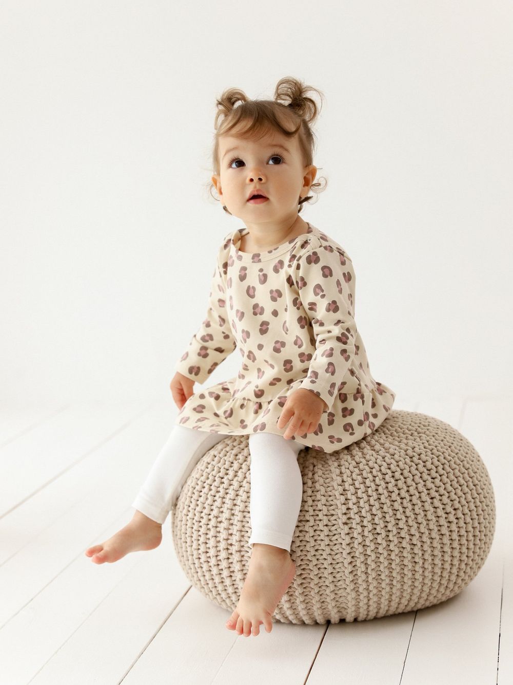 Платье-туника "Бежевый леопард" 0+