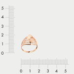Женское кольцо из розового золота 585 пробы без вставок (арт. 4104а)