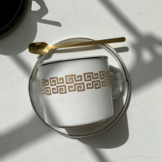 Чайная пара с ложкой «Орнамент», чашка 8×6 см, 220 мл, блюдце