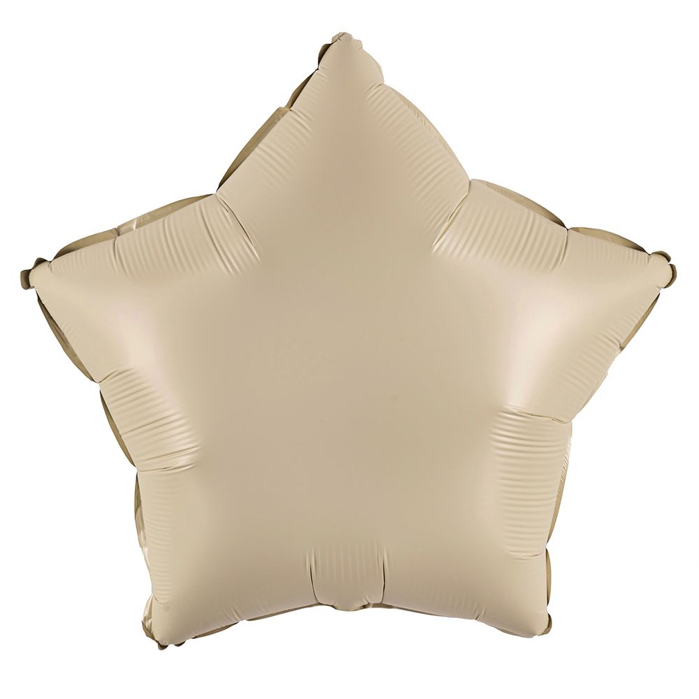 Шар (18''/46 см) Звезда, Кремовый, Сатин, 1 шт.