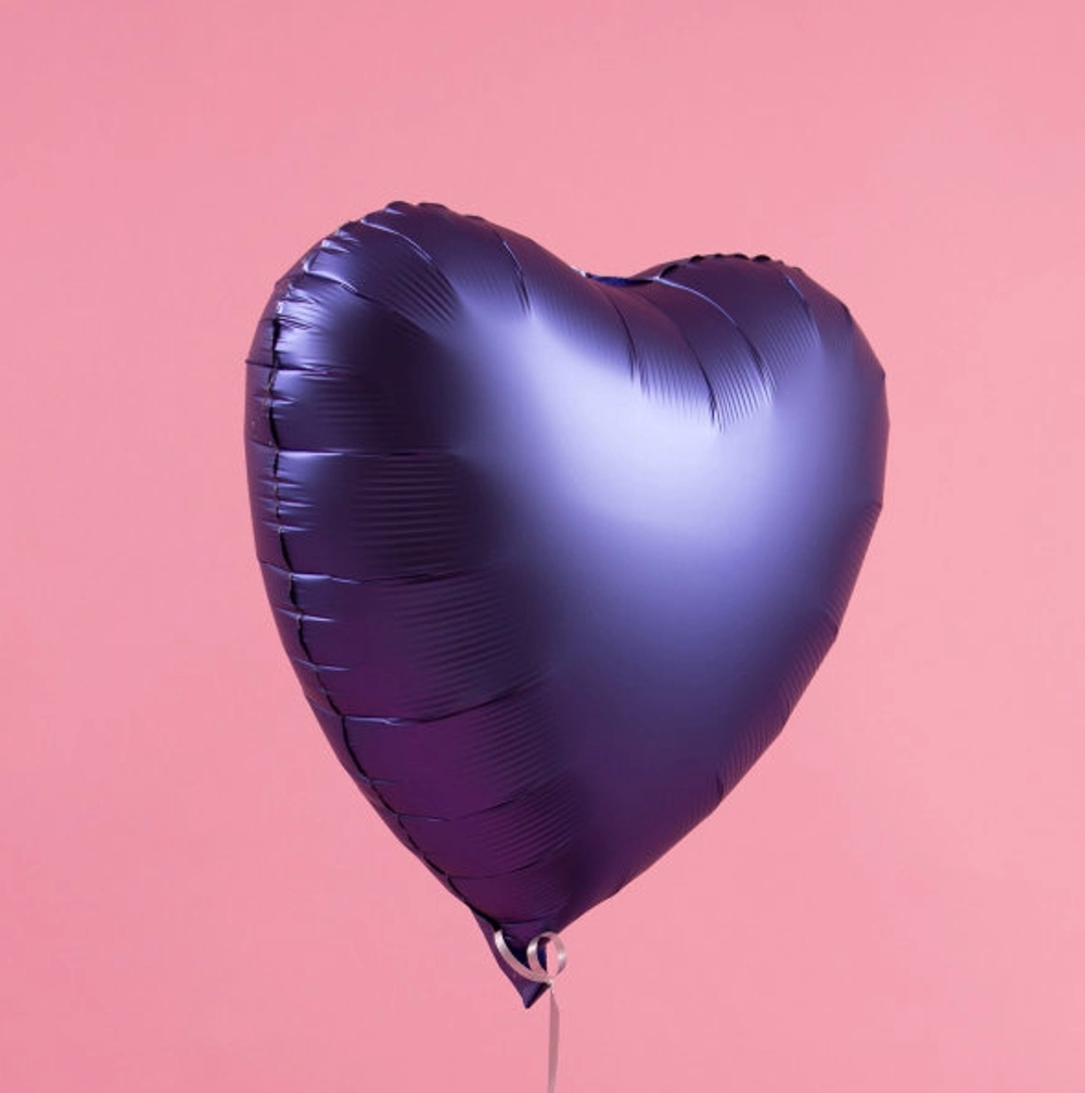 AN Шар сердце 18" / 46 см сатин Azure (лазурный) (БГ-15)  Изображение2