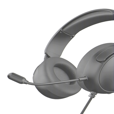 Наушники WALKER WBT-61, проводные, полноразмерные, гибкий микрофон, с подcветкой, черный