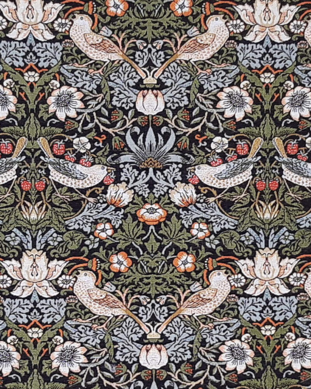 Гобелен Моррис Земляничный воришка зеленый ширина 140 см