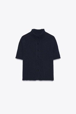 ZARA КАРДИГАН С КОРОТКИМ РУКАВОМ, МОРСКОЙ СИНИЙ