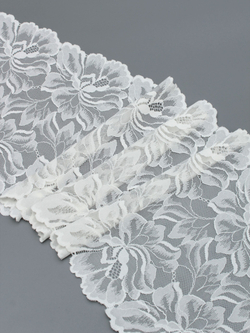 Эластичное кружево шампань ширина 23 см ОТРЕЗ 0,4 м