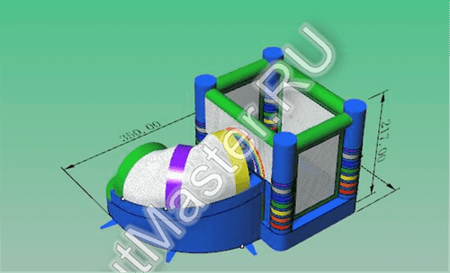 Детский надувной батут "Радужный"