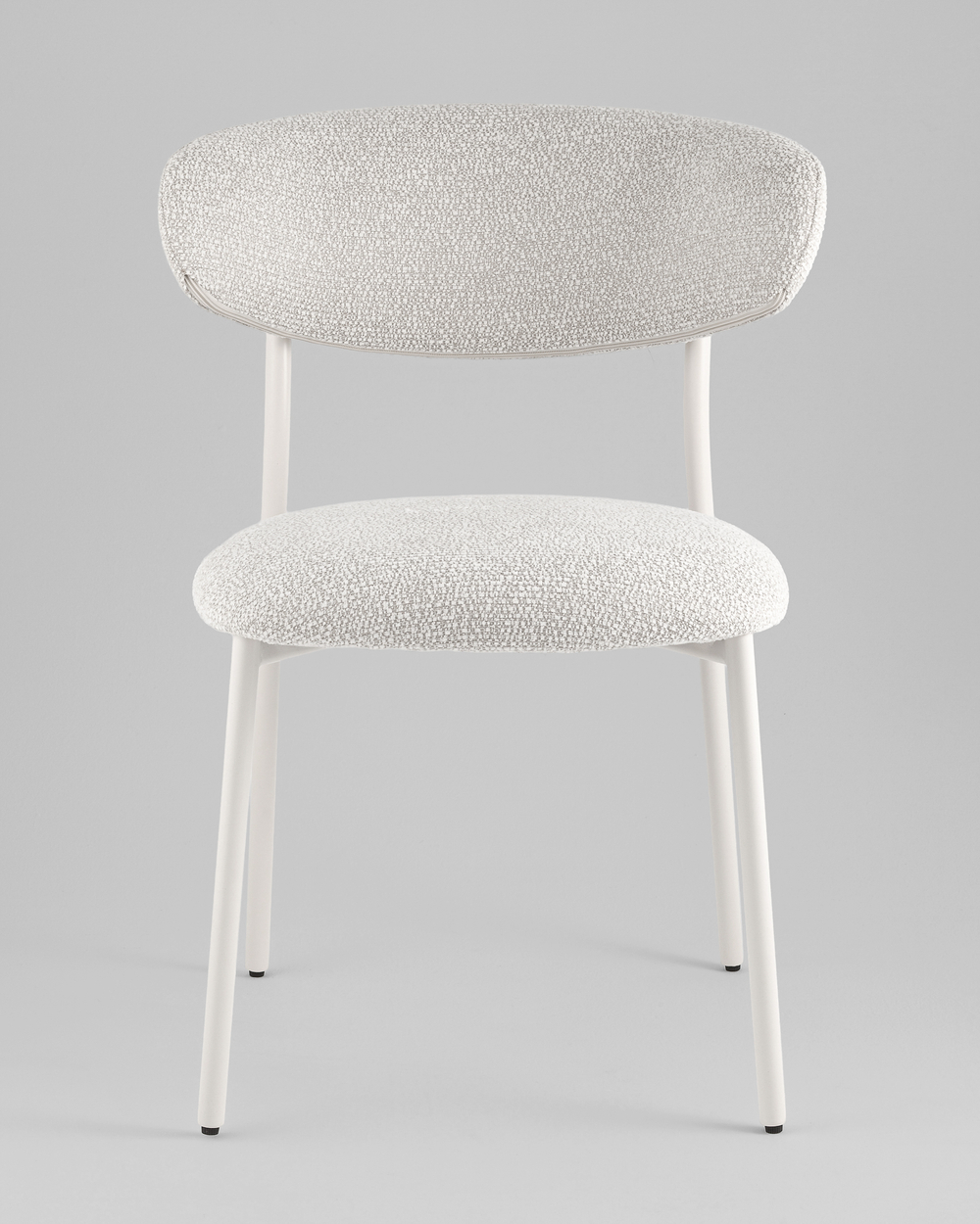 Стул обеденный Ayla серый белые ножки