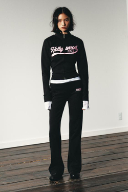 ZARA БРЮКИ FLARE ИЗ ФЛИСА, ЧЕРНЫЙ