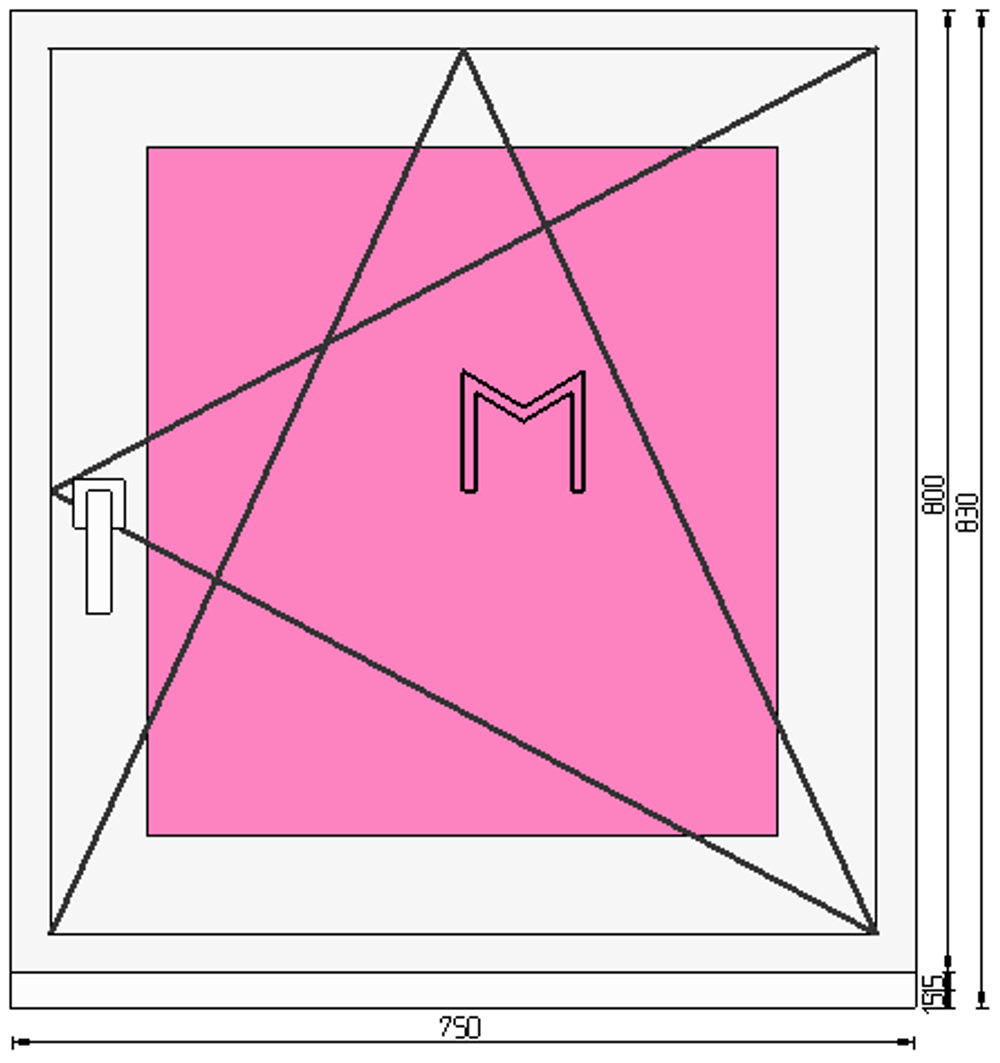 Пластиковое окно 800 х 750 ТермА Эко + Москитная сетка