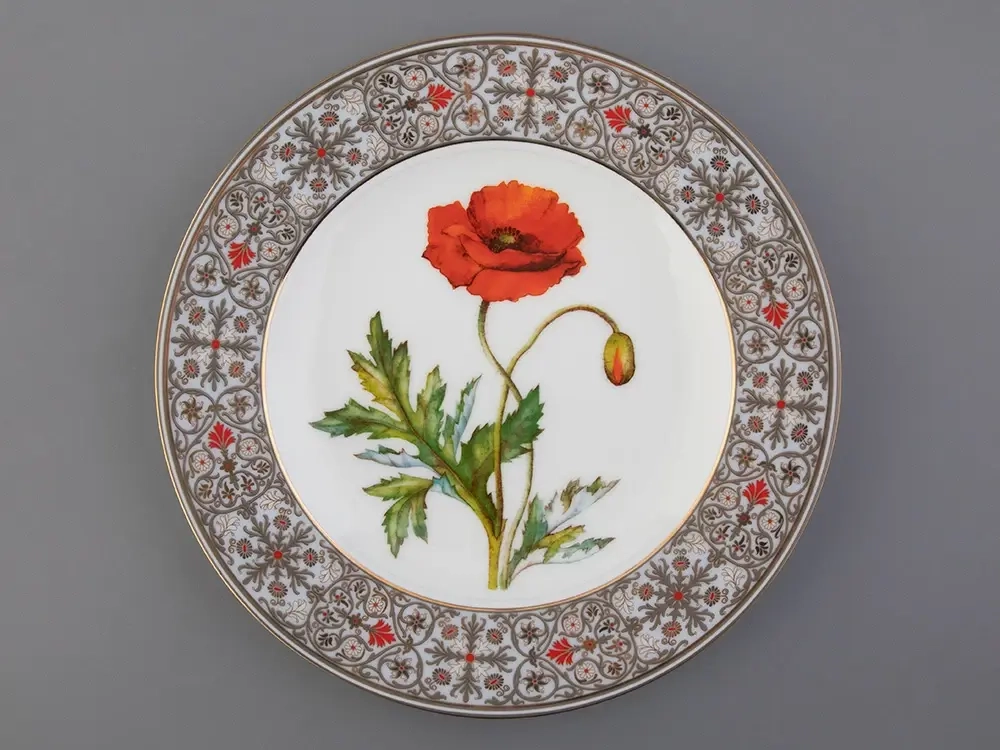 Тарелка декоративная 270 мм в подарочной упаковке, форма Европейская, рисунок Мак восточный, арт. 81.32769.00.1