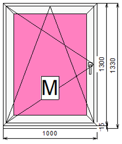 Пластиковое окно 1300 х 1000 ТермА Эко + Москитная сетка