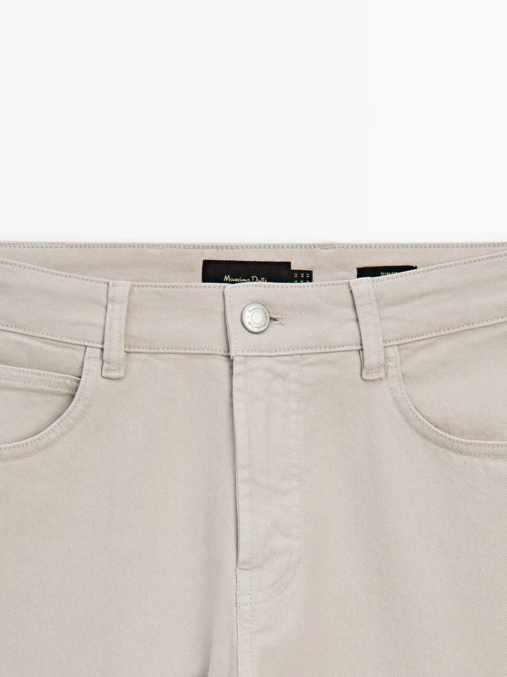 Massimo Dutti Зауженные брюки с отделкой под деним, серый