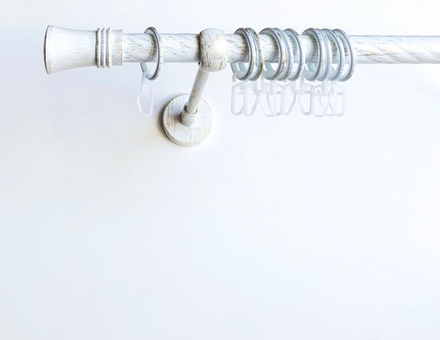 Карниз кованый витой для штор "Гиро" d20 мм однорядный, цвет белое золото