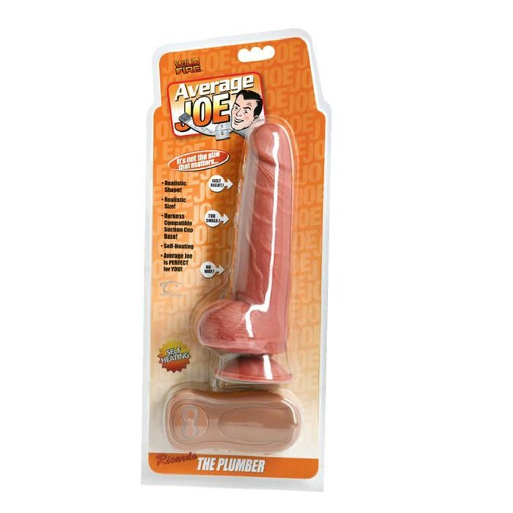 Вибромассажер-реалистик с функцией подогрева Average Joe The Plumber, Ricardo Vibrating/Heating (Цвет: телесный)