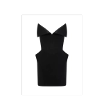 Платье черное мини с лацканами