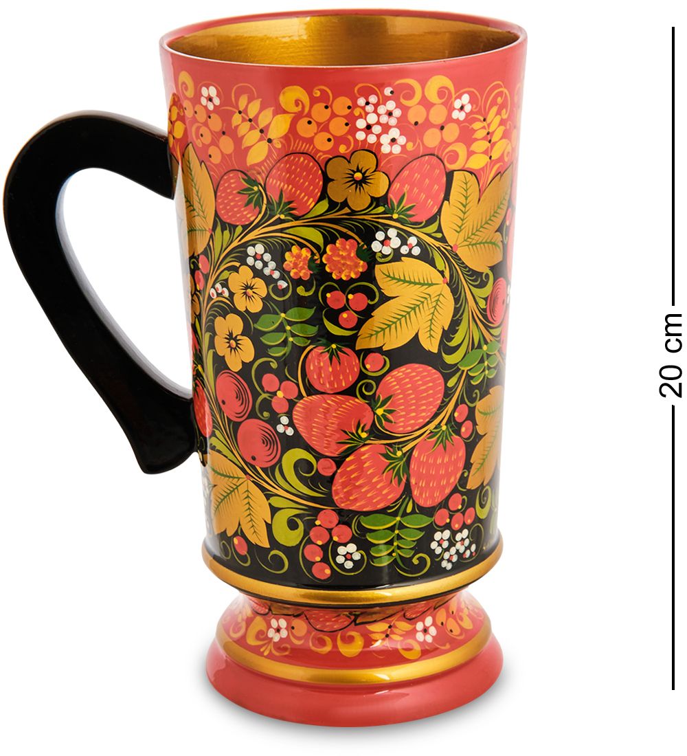 Народные промыслы ХЛ-034/1 Кружка «Трапезная» 200х100 (Хохлома)