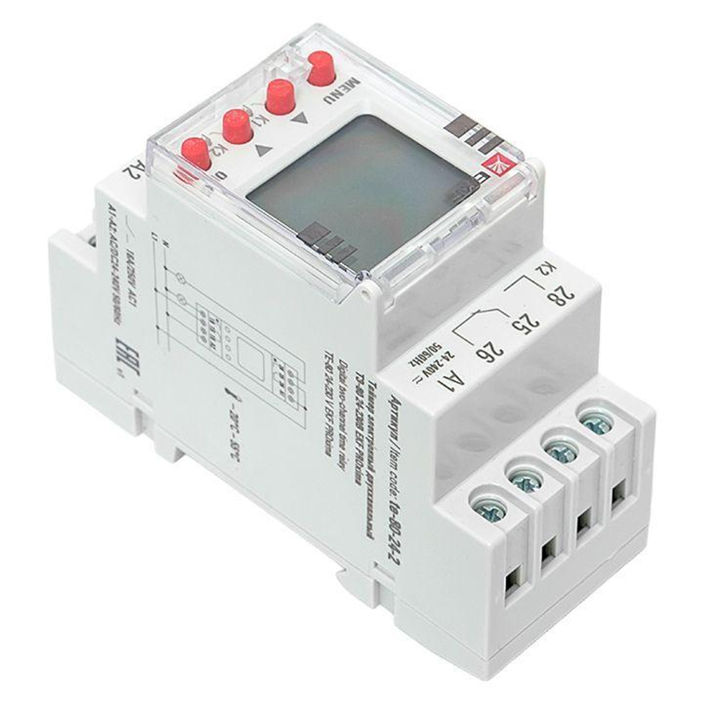 Таймер электронный двухканальный ТЭ-80 24-230В EKF te-80-24-2