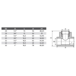 Тройник полипропиленовый 25х1/2" ВР комбинированный TEBO