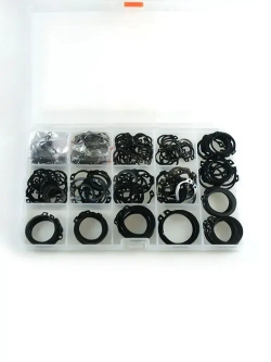 Стопорное кольцо из углеродистой стали, набор, 18 видов (размеров), 300 штук