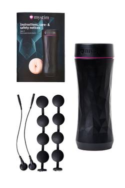 Мастурбатор Mystim Opus E Anus, TPE, телесный, 21,5 см