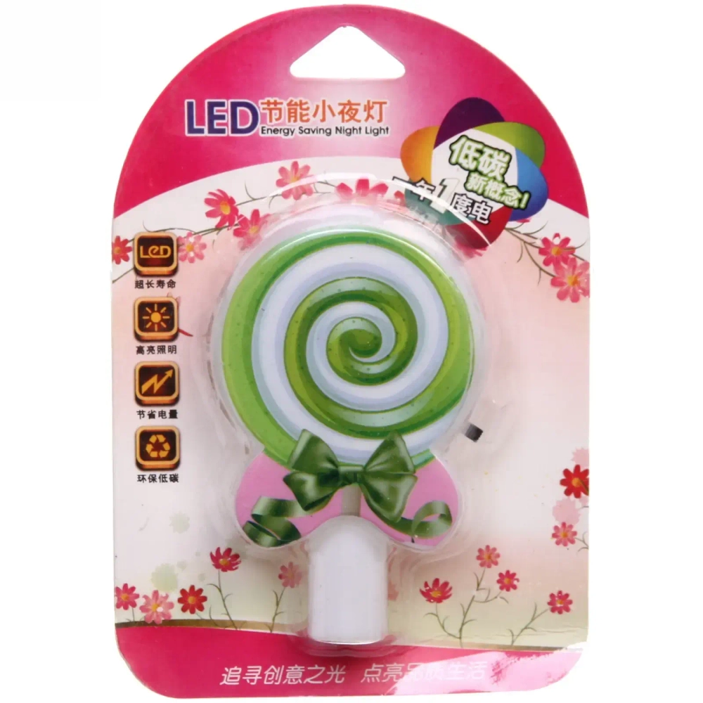 Ночник-светильник «Леденец» 9*5,5см микс 4 цвета 4LED 230V