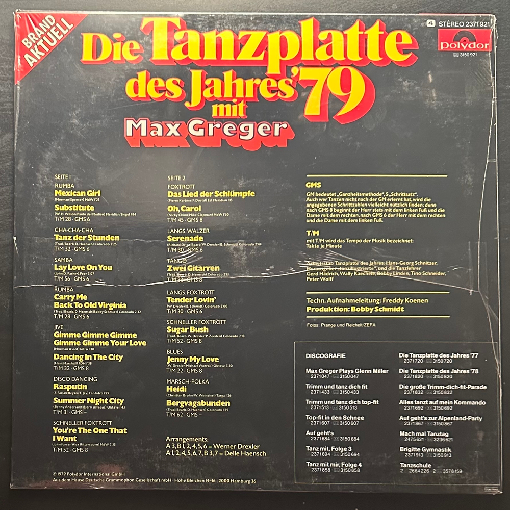 Max Greger - Die Tanzplatte Des Jahres '79 (Германия 1979г.)