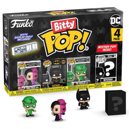 Фигурка Funko Bitty POP! Batman 85th Two-Face+Batman+Riddler+Mystery (1 of 4) 4PK 81130 (00055302/030924/0133539/39, Китай)