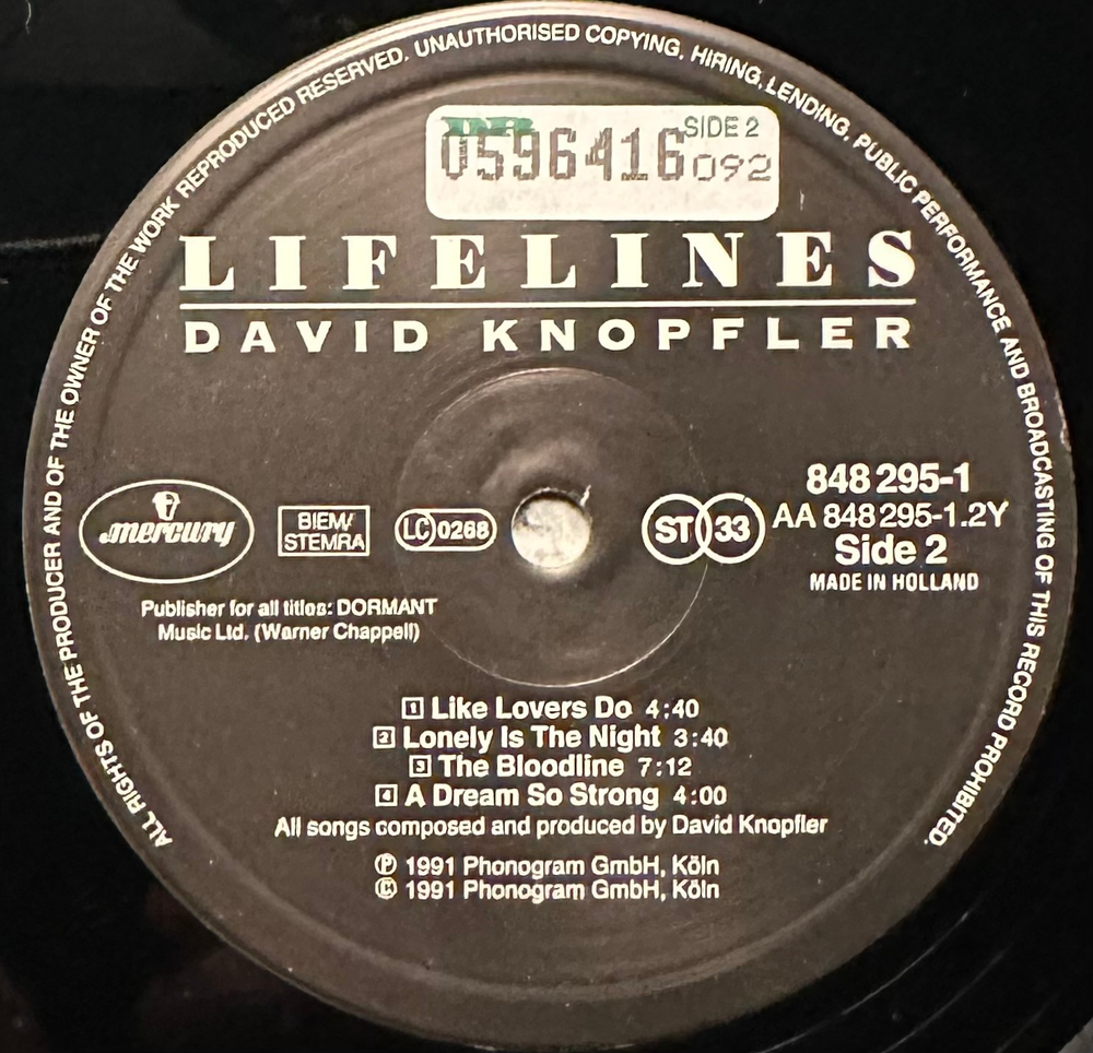 David Knopfler - Lifelines (Голландия 1991г.)