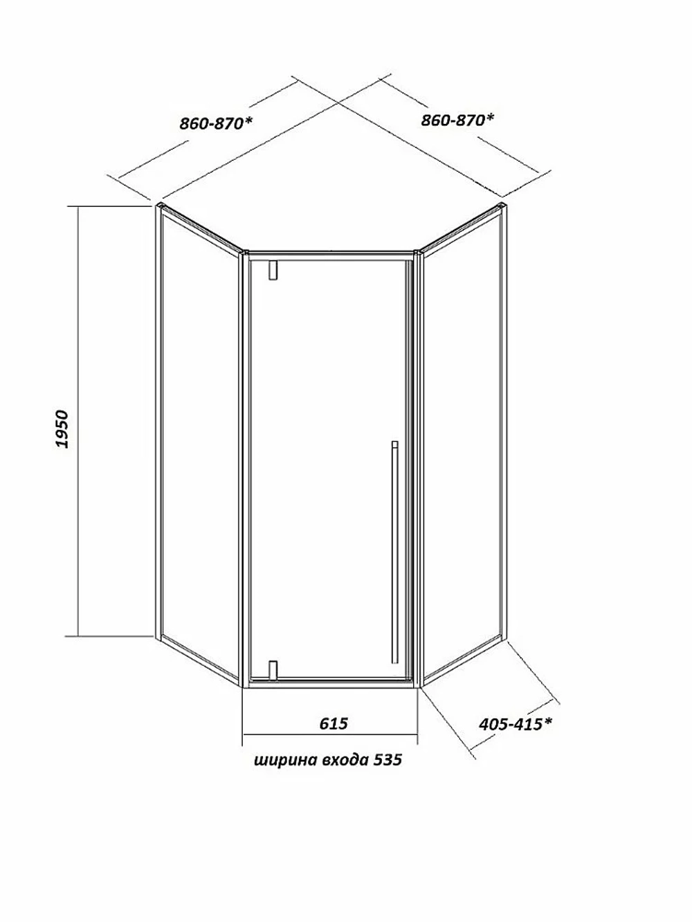 Душевой уголок CeruttiSpa C3AB 90x90 стекло прозрачное/профиль черный матовый