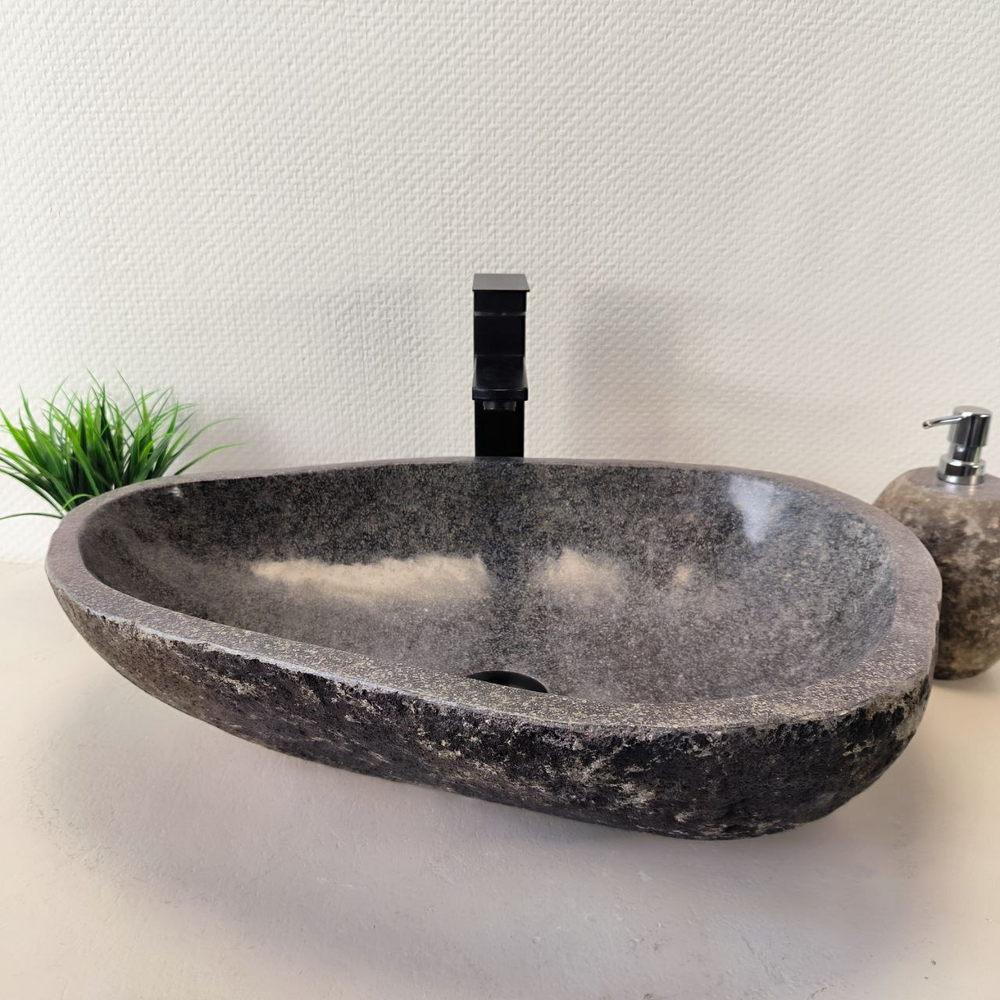 Раковина из речного камня RS-66027 57х42х15 из натурального камня
