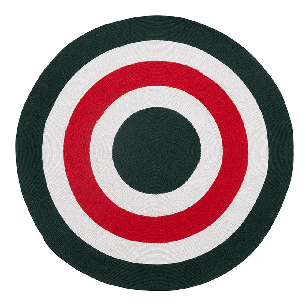 Ковер из хлопка 120см Tkano Ethnic Target темно-зеленый