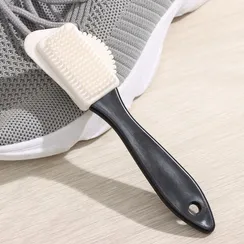 Щётка для обуви тройная: замша, нубук, велюр, 15×4 см, цвет чёрный