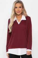 Пуловер На высоте (вишневый) Б14324-12М LT Collection